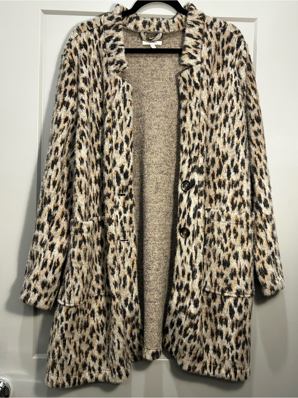 Maurices | Leopard-Print Open Coatigan | Women’s | Beige Black Brown | 1X